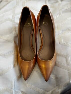Marc Fisher Shimmery Copper Pointed-Toe Pumps